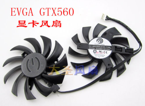 new 2pcs 74mm fans video card EVGA GeForce GTX 560 PLD08010S12HH