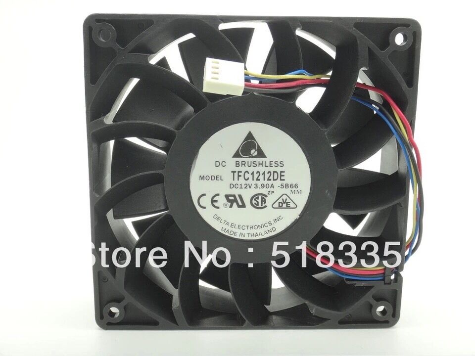 Delta Tfc1212de Powerful Cooling Fan 12038 12v 3.9A 252crm 5200rpm Bearing Type: Ball Country/Reg