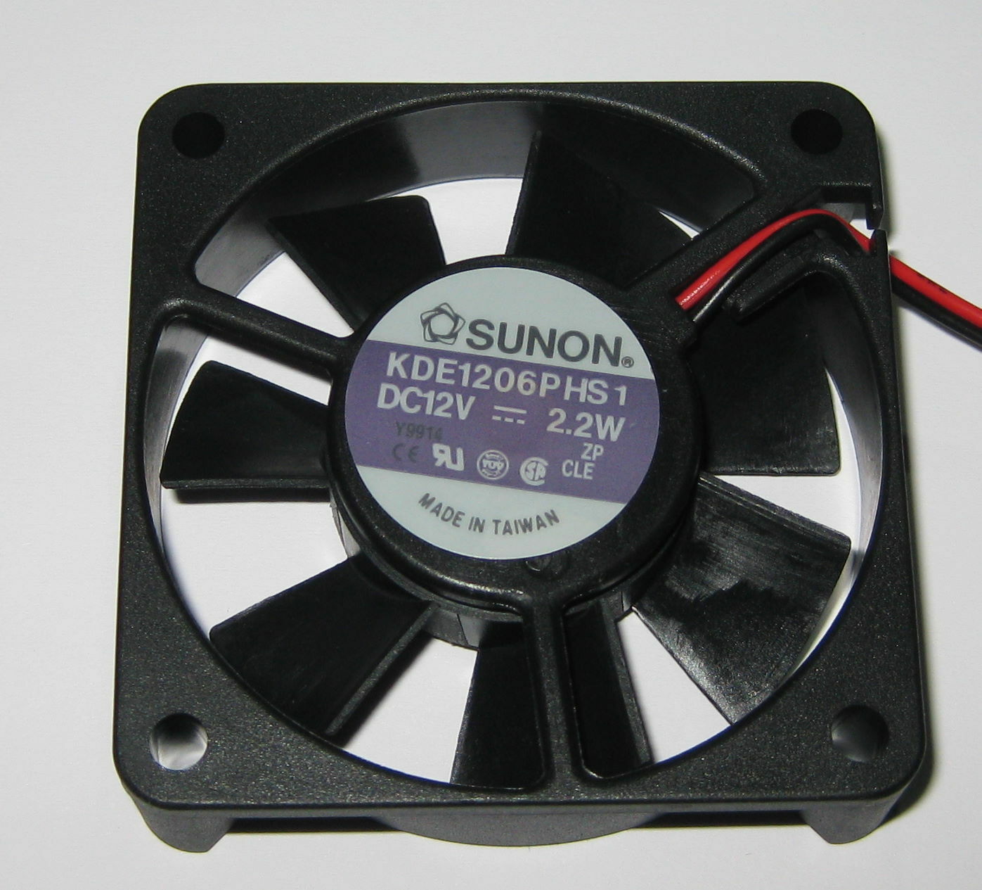 Sunon 60 mm High Speed Cooling KDE Fan - 12 V - 18 CFM - 31 dB - KDE1206 - 12VDC Bearing Type: Sle