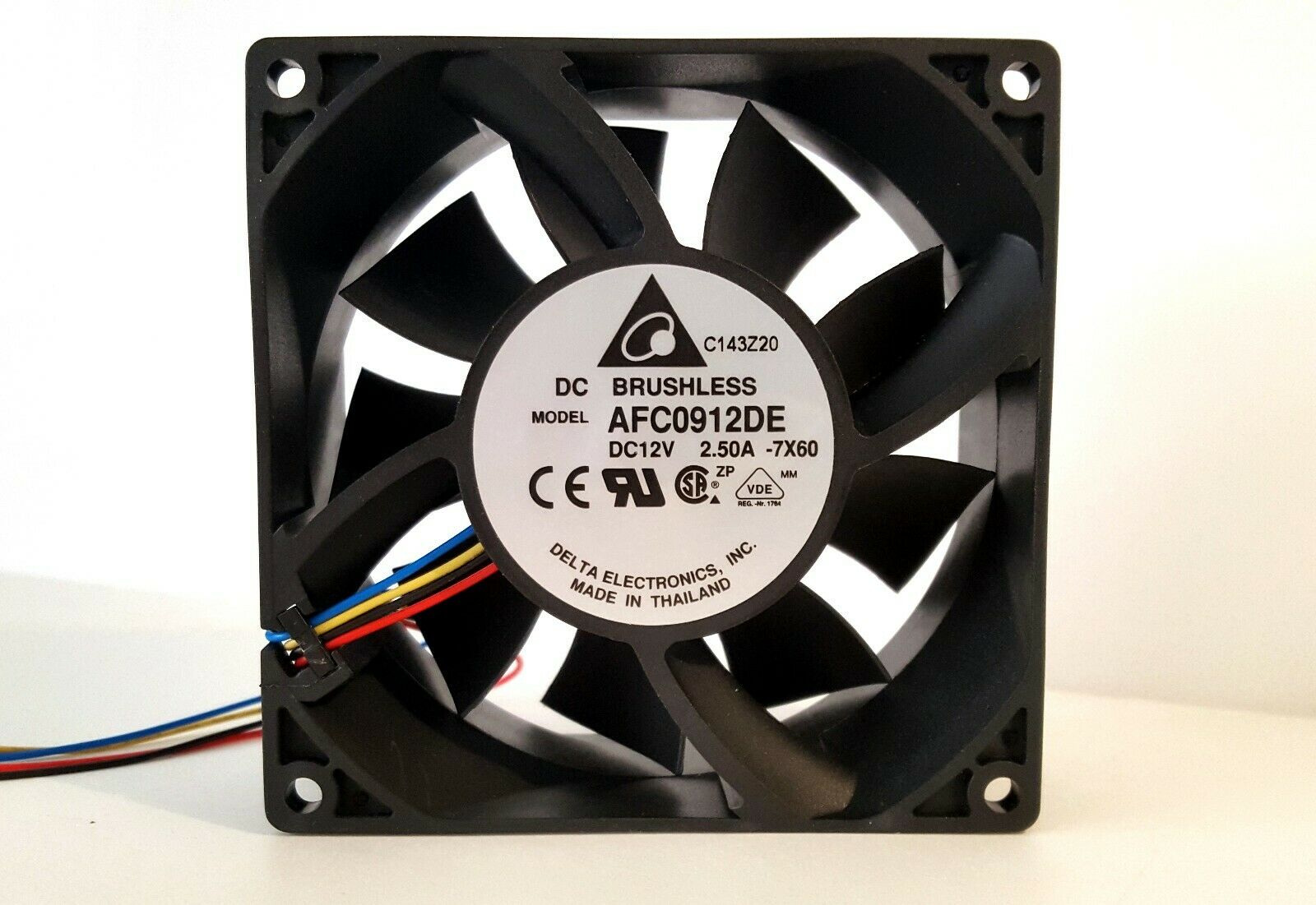 "BRAND NEW" DELTA AFC0912DE 12V DC 2.5A 4-WIRE BRUSHLESS COOLING FAN Bearing Type: 2 Ball Bearing