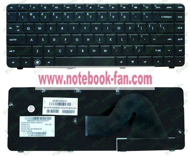 New HP Compaq NSK-HU0SQ 01 600175-001 US Black Keyboard