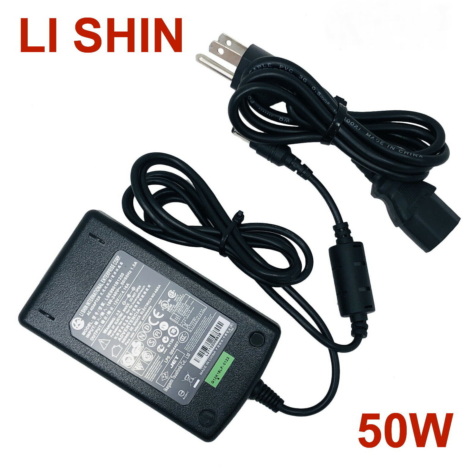 Genuine LI SHIN LSE9901B1250 AC Adapter Power Supply 12V 4.16A 50W W/Cord Compatible Brand: Univer