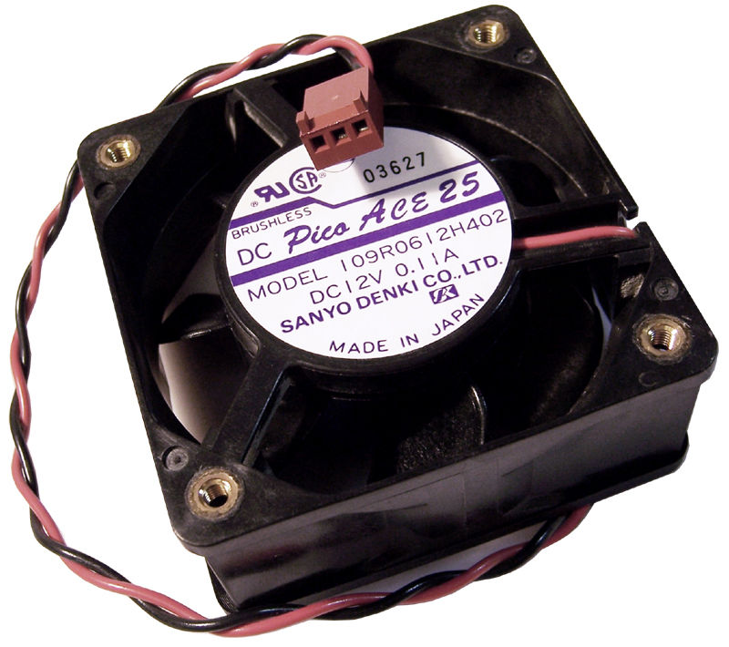 NEW Sanyo 109R0612H402 Denki 12VDC 0.11A 2-wire Fan - Click Image to Close