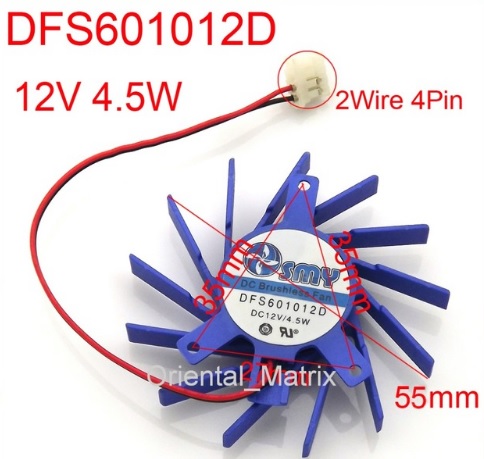 New SMY DFS601012D 12V 4.5W 4Pin 2Wire 55mm 35*35*27mm For MSI Graphics / Video Card Cooler Cooling