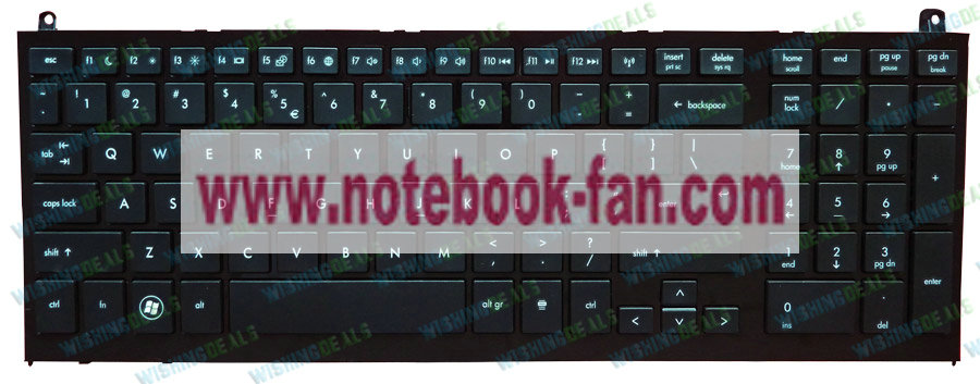 New HP Probook 4520S US Black Keyboard 17.3" 598692-001 - Click Image to Close