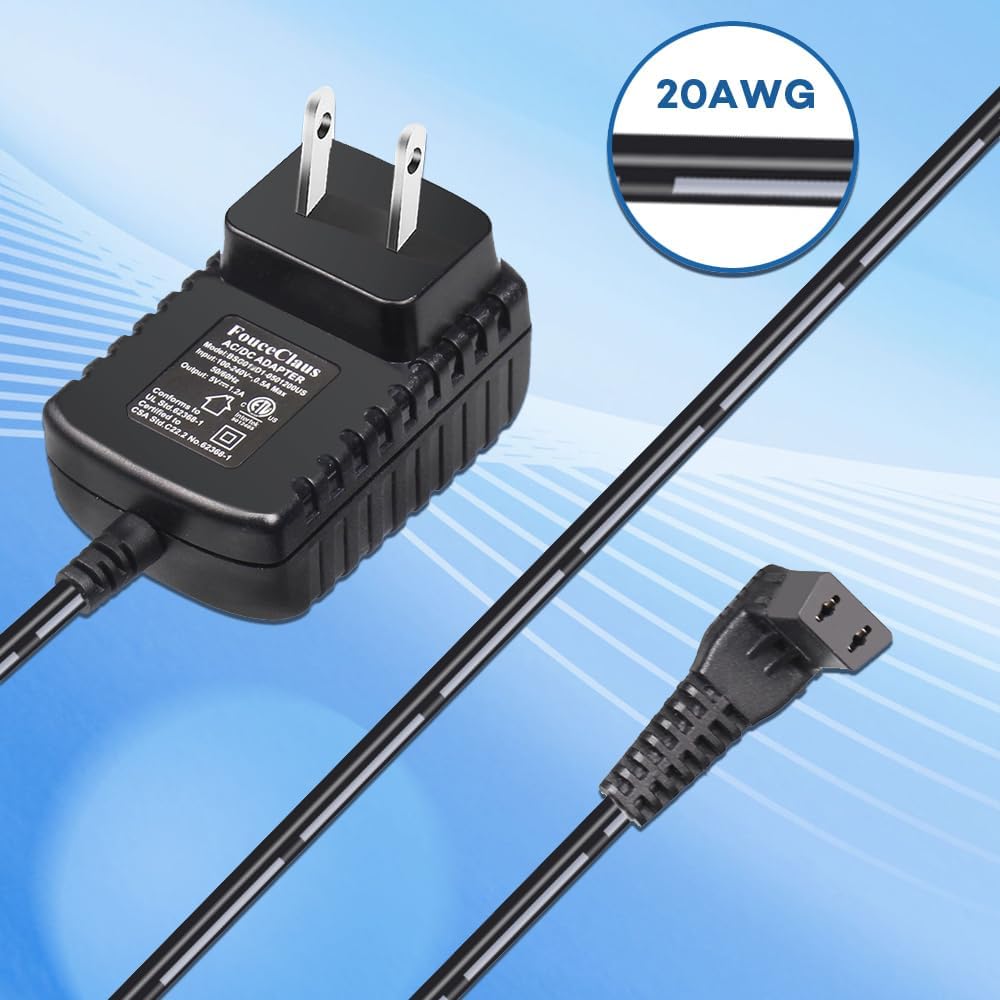 AC Power Adapter Charger for Wahl, Replacement Charger for Trimmer Models SS2L, WSS3L, 9818A, 5616L,