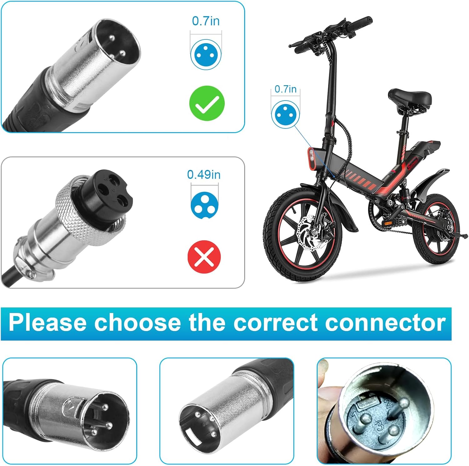 24V 5A 3-Pin Male XLR Connector Battery Charger for Lakematic, Pride Mobility, Jazzy Power Chair, Dr