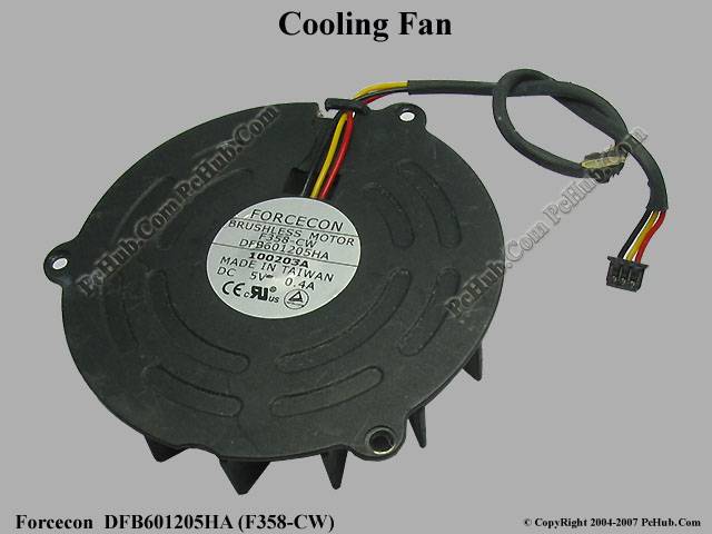 Forcecon DC5V 0.4A DFB601205HA (F358-CW) Cooling Fan - Click Image to Close