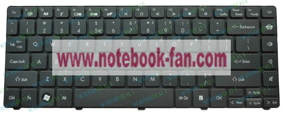 NEW Gateway NV49 US Keyboard Black - Click Image to Close