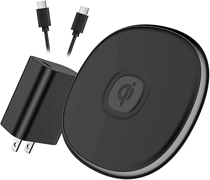 Wireless Charger, Qi Certified 15W Max Fast Charging Pad with PD3.0 Adapter USB Phone Charger for iP