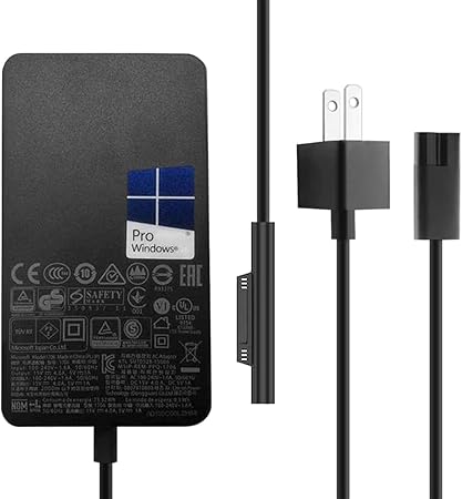 Pro Charger 44W 15V 2.58A Power Supply Compatible with Microsoft Surface Pro 6 Pro 5 Fits Model 1796 Pro Charger 44W 15V 2.58A Power Supply Compatible with Microsoft Surface Pro 6 Pro 5 Fits Model 1796