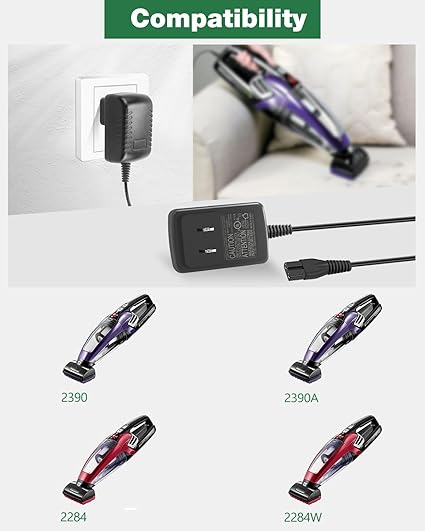 Charger Compatible with Pet Hair Eraser Vacuum 2390 2390A 23903 2284 2284W 14.4V Lit Cordless Hand V