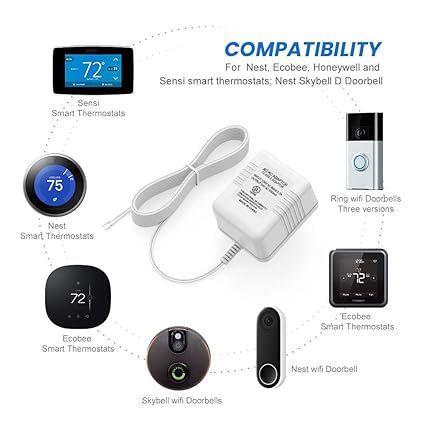 Input: 120V AC 60Hz 0.2A, Output: 24V 500mA, Length: 26ft (8m). ●UL Approved and Safe to Use: Th