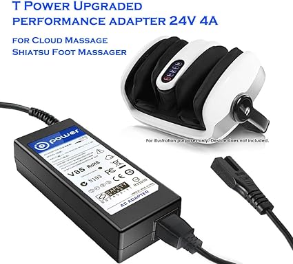 24V Charger for Cloud Massage 9486098094 Shiatsu Foot Massager Deep Kneading Machine with Heat Thera