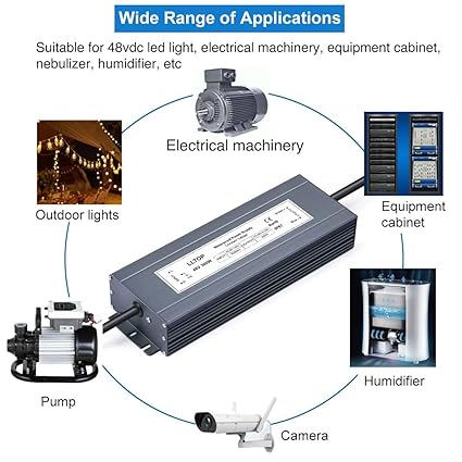 48v DC Power Supply 300w 6.25A Waterproof AC110v/120v to 48vdc Converter Constant Voltage Outdoor Tr