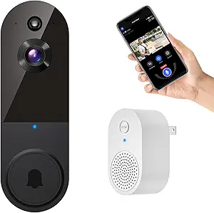 1080P Smart Wireless Video Doorbell Camera, AI Human Detection, 2.4G WiFi, Two-Way Talk, Battery Pow