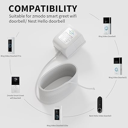18V Video Doorbell Power Transformer,18Volt 500MA Doorbell Power Adapter, Compatible with Ring, Nest