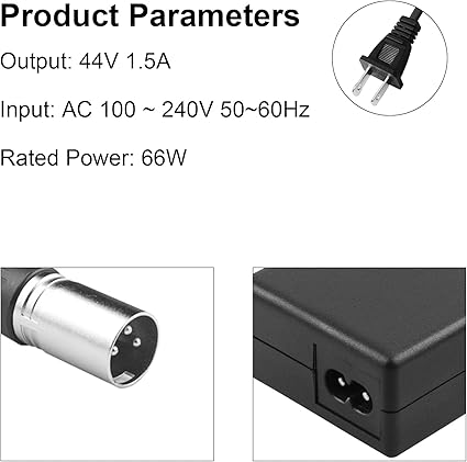 44V 1.5A 3-Pin XLR Charger for 36V Lead Acid Battery MX500, MX650, GT GT750, IZIP I600, I750, I1000,