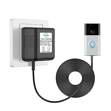 Video Doorbell Transformer 24V500MA Power Transformer Compatible with All Versions of Ring Doorbell