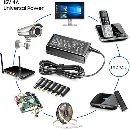 15V 4A Universal Power Supply for Neewer LUME Cube Right Light Power Cord Anker Soundcore Rave Mini