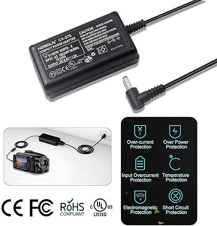 CA-570 Replacement Adapter/Charger Compatible Canon FS300 HF10 HF20 HF100 HF200 HF M31 S10 S100 HG20