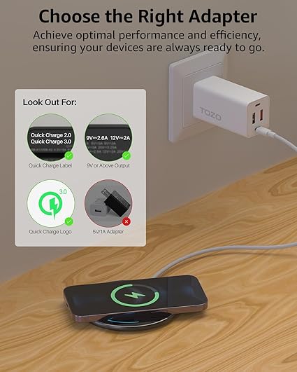 2025 Upgraded Wireless Charger 15W Max Fast Wireless Charging Pad Compatible with iPhone 16/16 Plus/