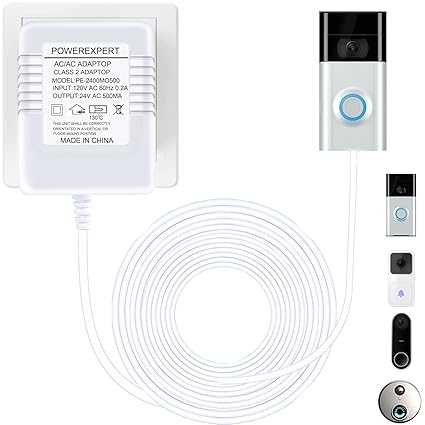 24V Transformer for Ring Doorbell Transformer C Wire Adapter Thermostat, 24V Doorbell Power Supply C