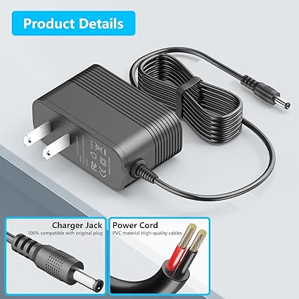 36V Charger for 29.6V Battery Vacuum Cleaner Replacement for Trucozie T352, Iirios Q5 Pro, Fieety V7