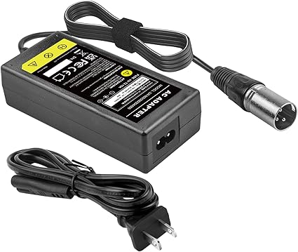 60W Scooter Battery Charger for LASHOUT Electric Bike, 24V 2A Lithium Charger Compatible with Jazzy