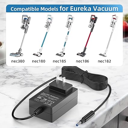 Charger for Eureka RapidClean Pro, Power Cord for Eureka Stylus Lightweight Cordless Vacuum Cleaner
