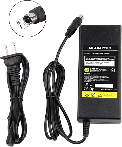 42V 2A Adapter Replacement for Segway Ninebot Charger Xiaomi M365, Bird, Lime, Lime-S, Skip, Spin, S