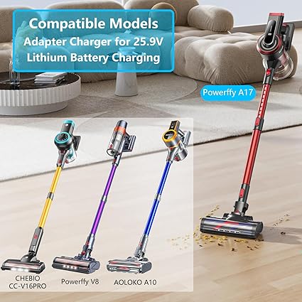 31V Charger for 25.9V Battery Cordless Vacuum Cleaner Compatible with AOLOKO A10, CHEBIO 16Pro, Powe