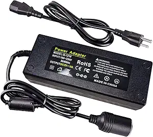 AC to DC Converter, 100V ~ 240V to 12V 10A 120W, Car Cigarette Lighter Socket AC/DC Power Supply Ada