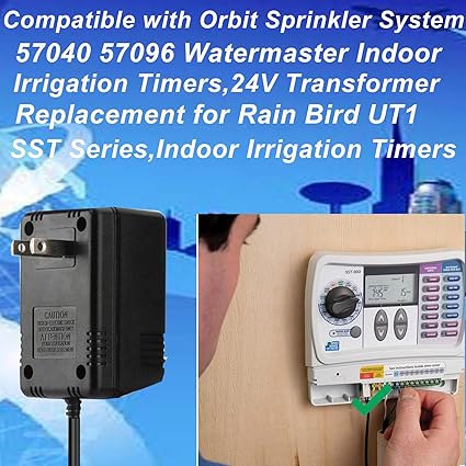 24VAC750mA AC Adapte Compatible with Orbit Sprinkler System 57040 57096 Watermaster Indoor Irrigatio