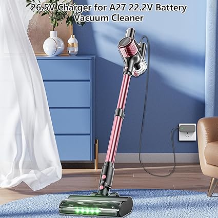 26.5V Charger for 22.2V Battery Cordless Vacuum Cleaner Replacement for OIRFND A27, TITIPOY A27R, SU