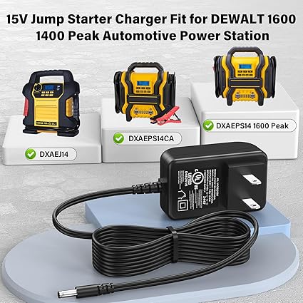 15V Jump Starter Charger for DeWalt DXAEPS14 1600 1400 Peak Portable Car Jump Starter Digital Air Co
