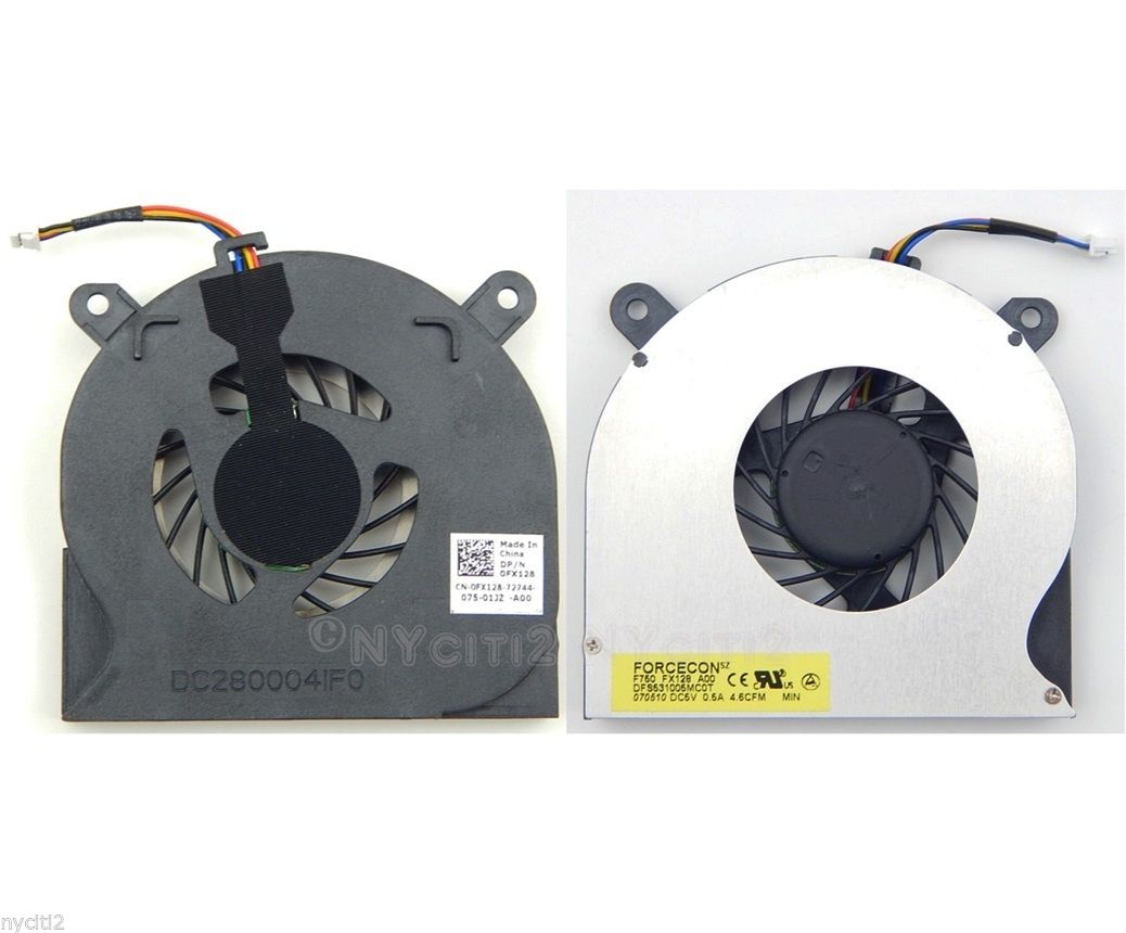 CPU Fan Compatible to FX128 0FX128 ZB0506PFV1-6A UDQFRZH08CCM for DELL Laptops - Click Image to Close